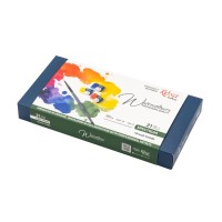 Акварельні фарби Rosa Gallery SPECTRUM, 21*2,5мл, з пензлем, кювета Індіго металевий пенал (4823098544777)