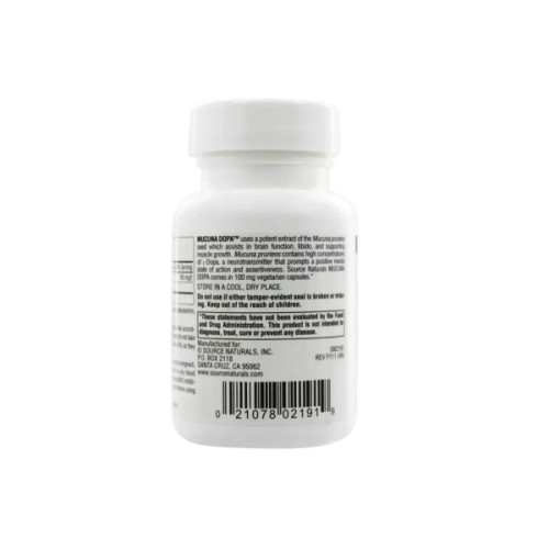 Трави Source Naturals Мукуна Пекуча, Mucuna Dopa, 60 капсул (SN2191)