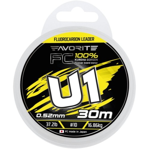 Флюорокарбон Favorite U1 FC 30m 10/0.52mm 37.2lb/16.86kg (1693.12.21)