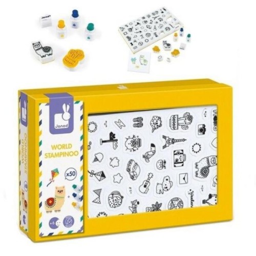 Набір для творчості Janod Штампы Мир 50 шт. (J07800)