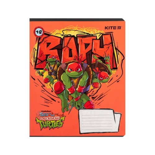 Зошит Kite Ninja Turtles, 18 аркушів, клітинка (NT24-236)