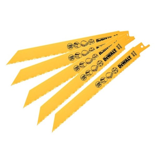 Полотно DeWALT біметалічний, 203 мм, крок зубів 10-14 TPI, 5 шт (DT2387)