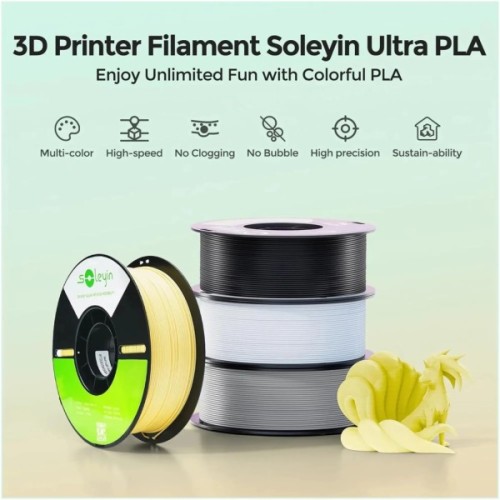 Пластик для 3D-принтера Creality Soleyin PLA ULTRA 1kg, 1.75mm, green light (3301010508)