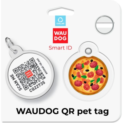 Адресник для тварин WAUDOG Smart ID з QR паспортом "Піца", коло 25 мм (225-4038)