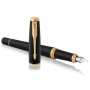 Ручка пір'яна Parker URBAN 17 Muted Black GT  FP F + блокнот Parker + подар.упаковка GIFT24 (30 011b24)