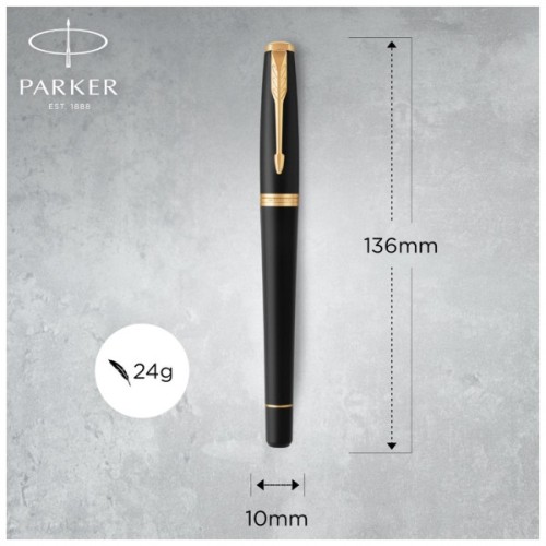 Ручка пір'яна Parker URBAN 17 Muted Black GT  FP F + блокнот Parker + подар.упаковка GIFT24 (30 011b24)