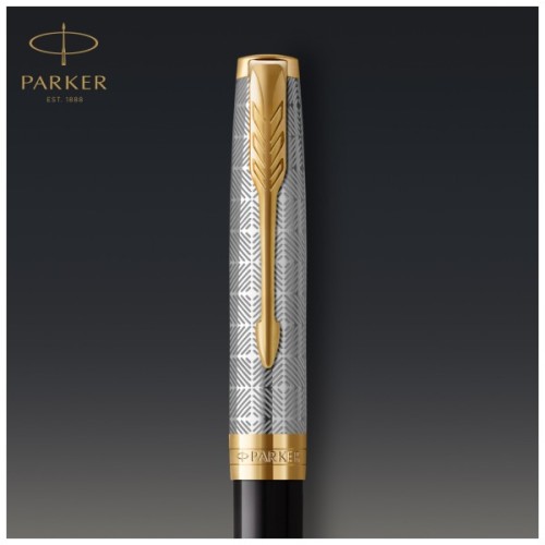 Ручка кулькова Parker SONNET 17 Metal & Black Lacquer GT BP (68 132)