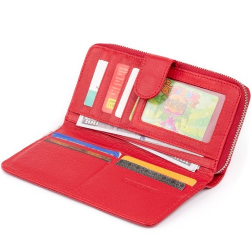 Гаманець ST Leather Зі шкіри жіночий Червоний (19306)