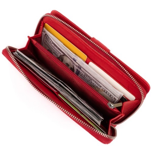 Гаманець ST Leather Зі шкіри жіночий Червоний (19306)