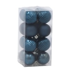 Ялинкова іграшка Chomik пластикові кульки ,16шт, 3 см, сині (5900779893955_1)