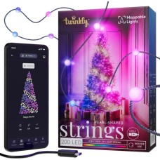 Гірлянда Twinkly Smart LED Strings USB 200 Pearl-shaped RGB LEDs, Green Wire, USB-C 12м (TWKP200RGB-G)