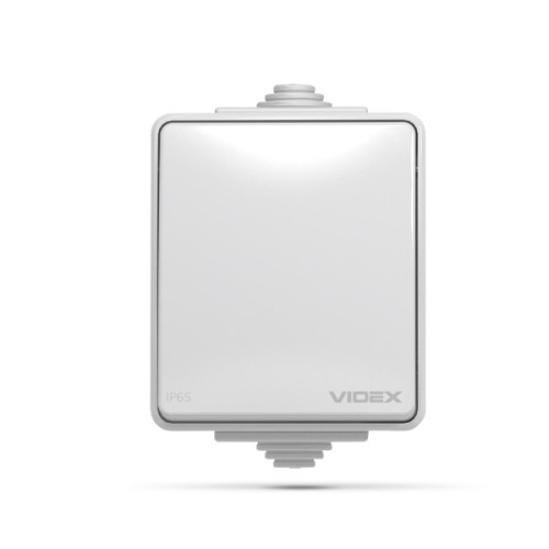 Вимикач Videx BINERA IP65 зовнішній 1кл сірий (VF-BNW11-36125)