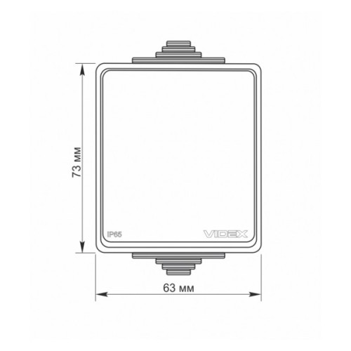 Вимикач Videx BINERA IP65 зовнішній 1кл сірий (VF-BNW11-36125)