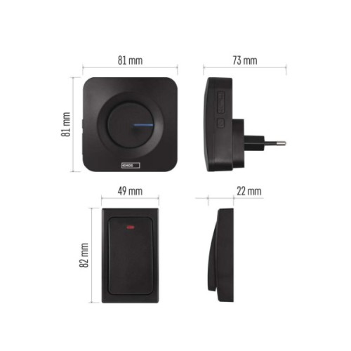 Дверний дзвінок EMOS бездротовий EMOS P5729B (P5729B)