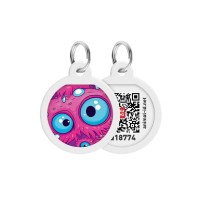 Адресник для тварин WAUDOG Smart ID з QR паспортом "Око монстра", коло 25 мм (225-4049)