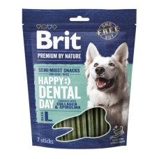 Ласощі для собак Brit Premium Dental Snacks L для великих порід з колагеном і спіруліною 250 г (8595602573967)