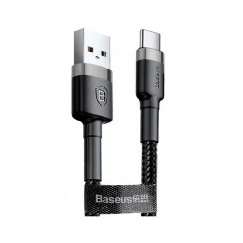 Дата кабель USB 2.0 AM to USB-C 1.0m 3A grey-black Baseus (CATKLF-BG1)