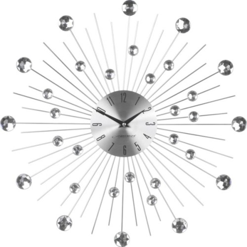 Настінний годинник Esperanza Wall Clock Boston 50 см з променями з і сталі та кристалами (EHC002)