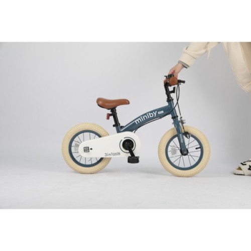 Дитячий велосипед QPlay Miniby 3 в1, біговел 12", Grey-Blue (CB02MiniBy12Grey-Blue)
