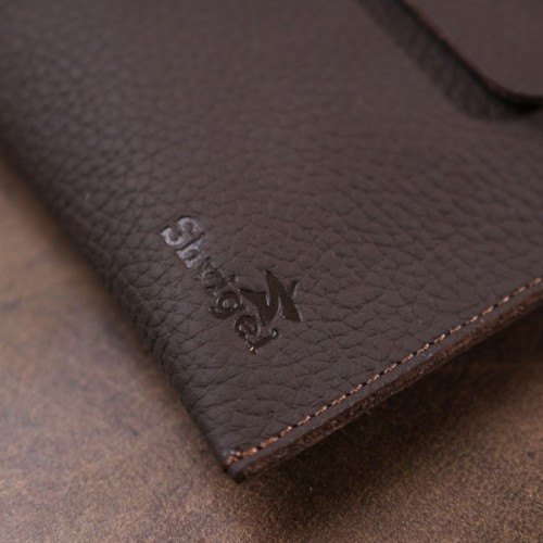 Косметичка Shvigel Шкіряна матова тревел Коричнева (16418)