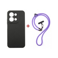 Чохол до мобільного телефона Dengos Case + Cross-body Strap Xiaomi Redmi 15C Black+Purple (DG-KM-CCRB-48)