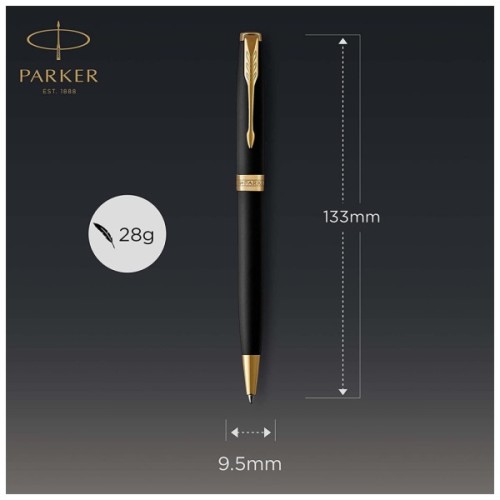 Ручка кулькова Parker SONNET 17 Matte Black Lacquer GT BP (84 832)