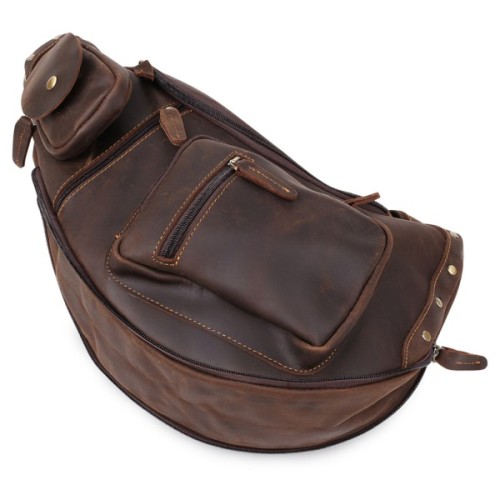 Сумка Vintage Шкіряна чоловіча вінтажна через плече Коричнева (20373)