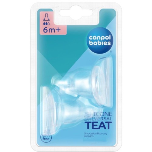 Соска Canpol babies силіконова кругла середня 2 шт. (18/116)