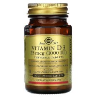 Вітамін Solgar Вітамін D3, Холекальциферол, Vitamin D3, Cholecalciferol, 25 (SOL-54956)