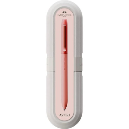Ручка кулькова Faber-Castell поворотна серії AVORI Inner Fire, колір корпусу рожевий, синя М (0,7 мм) (33065)