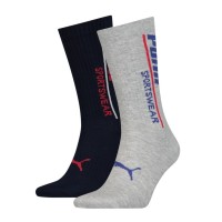 Шкарпетки Puma Men Logo Classic Sock 2P 102003001-023 темно-синій, сірий 39-42 (8718824798790)