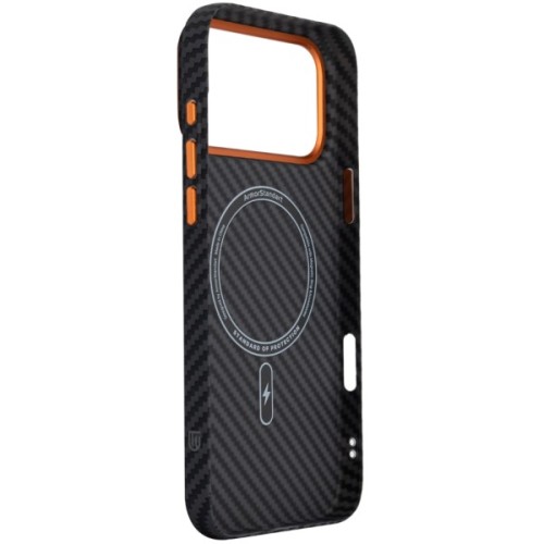 Чохол до мобільного телефона Armorstandart LikeCarbon2 SE MagCase Apple iPhone 17 Pro Max Black Orange (ARM89162)