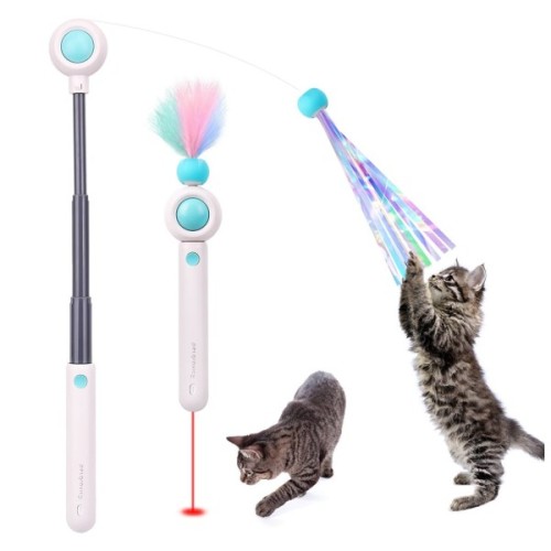 Іграшка для котів Petgravity Інтерактивна висувна вудочка з лазером блакитна (PG-CT053B)