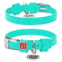 Нашийник для тварин WAUDOG Glamour з QR паспортом без прикрас S Ш 20 мм ментоловий (329313)