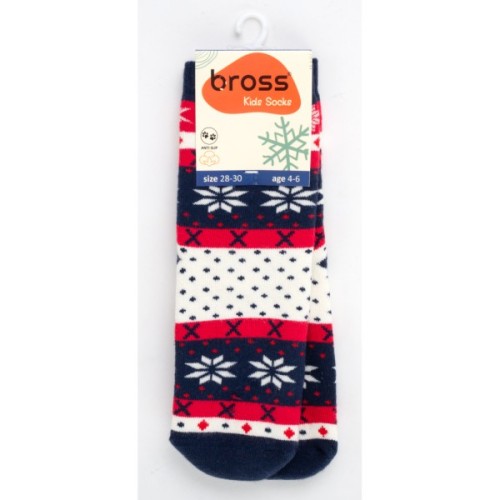Шкарпетки дитячі Bross махрові новорічні (9901-4-6-blue)