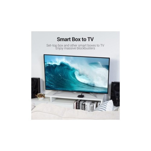 Кабель мультимедійний HDMI M to HDMI M 0.5m V2.0 4K60Hz PVC flat black Vention (AAKBD)