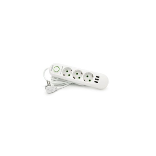 Мережевий фільтр живлення Voltronic F03U, 3роз EU, 3*USB White (F03U-White)