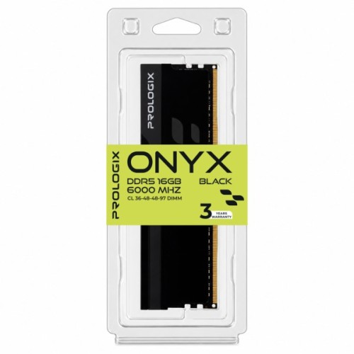 Модуль пам'яті для комп'ютера DDR5 16GB 6000 MHz Onyx Black Prologix (PRO16GB6000YB5)