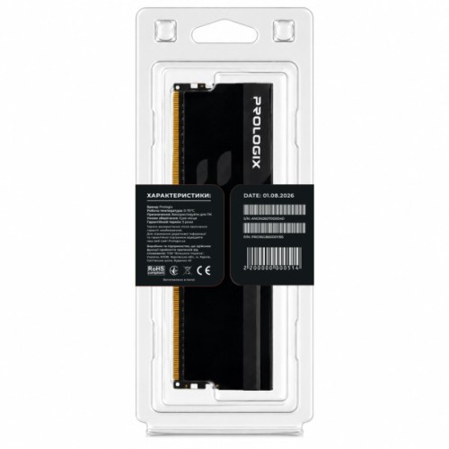 Модуль пам'яті для комп'ютера DDR5 16GB 6000 MHz Onyx Black Prologix (PRO16GB6000YB5)