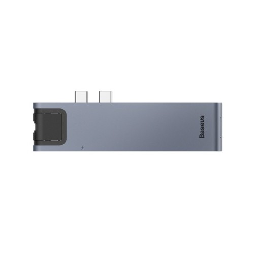 Концентратор Baseus USB-C Thunderbolt 7-in-1 2xUSB 3.0 + 1xUSB-C PD + HDMI 4K60Hz + SD/TF + 1xRJ45 1000Mbps gray (CAHUB-L0G)