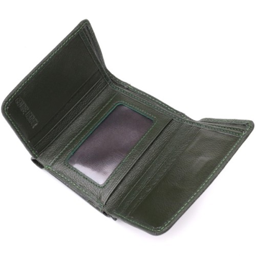 Гаманець ST Leather З натуральної шкіри Зелений (23072)