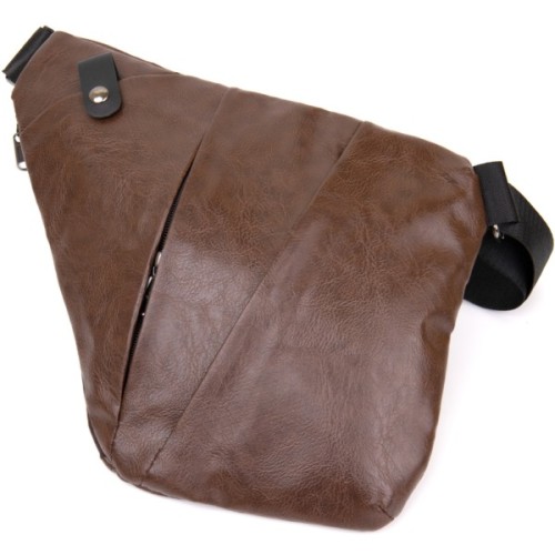 Сумка Vintage Слінг шкірозамінник Темно-коричнева (20566)