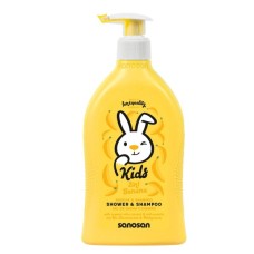 Дитячий шампунь Sanosan Kids гель 2 в 1 з ароматом банана 400 мл (4003583207299)