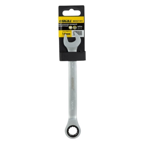 Ключ Sigma ріжково-накидний з тріскачкою 14мм CrV satine (6022141)
