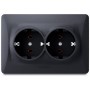 Розетка Videx BINERA 2ая с заземлением черн (VF-BNSK2G-BG)