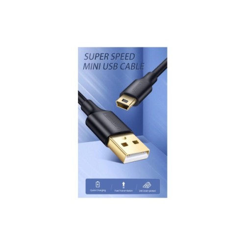 Дата кабель USB 2.0 AM to Mini 5P 1.0m US132 black Ugreen (10355)