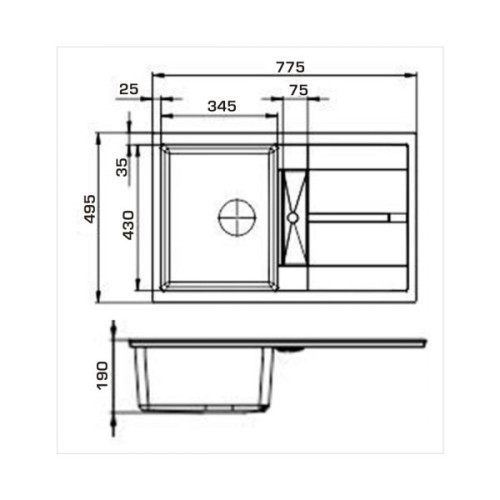 Мийка кухонна GRANADO VALENCIA black shine (gr0701)