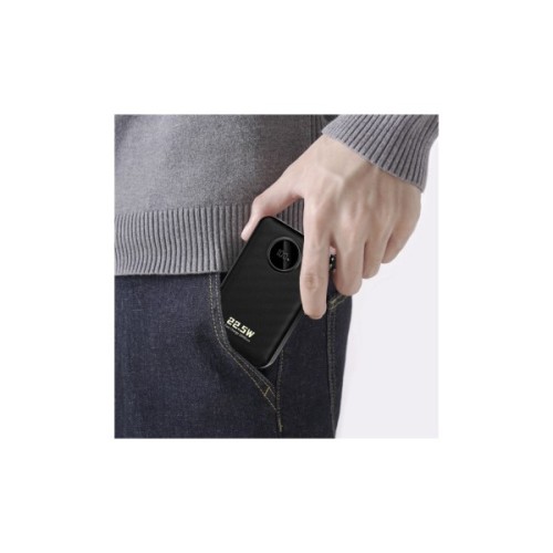 Батарея універсальна Dudao 20000mAh K14+ 22.5W, PD, QC, USB-A, USB-C(In/Out), with built-in USB-C/Lightning cables, Black (6977196680016)