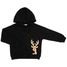Кофта дитяча Toontoy худи з оленем (22161-152-black)