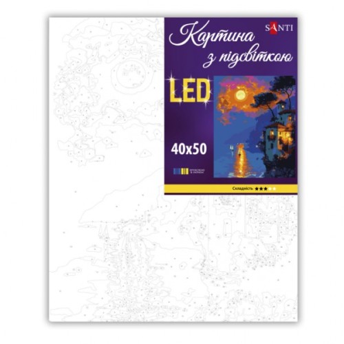 Картина по номерам Santi Захід сонця на узбережжі 40х50 см (956650)